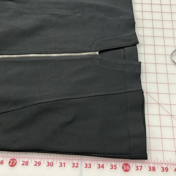 ANN TAYLOR Faux Leather Detail Gold Zip Career/Minimalist Black Sheath Dress 6 - Picture 15 of 15